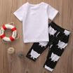 Cotton Newborn Baby Boy Girl T-shirt Tops Long Pants 2pcs Set Clothes Outfits
