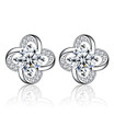 Flower Stud Earrings For Women Fashion Jewelry Birthday Party Gift Classic Cubic Zirconia Accessories K132