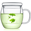 Jingdong Supermarket Ran also RAE 450ml high-capacity thickening heat-resistant glass three cups office cups crystal cup filter tea leakage with the men&women blossom tea cup R6085