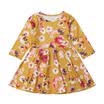 Princess Girls Clothes Long Sleeves Baby Kids Dress Floral Print Dresses Autumn