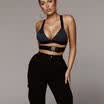 New Womens Bra Strap Crop Top Wrap Bralet Tops Sleeveless Plain Strappy Stretch