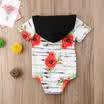 Canis Summer Kid Baby Boys Girls Flower Hooded Romper Bodysuit Jumpsuit Outfits