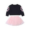 USA Canis Toddler Baby Kids Girls Floral Long Sleeve Top Skirt Outfits Clothes