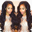 NLW Silk top Brazilian virgin human hair Body wave Glueless Lace front wigs with baby hair for black women