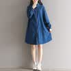 CITYPLUS Senate art lofty casual style long cowboy shirt dress female CWQZ16Q452 deep cowboy blue L