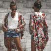 Urkutoba Women Summer Floral Shawl Kimono Cardigan Tops Beach Cover Up Beachwear