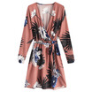 Crossover Belted Long Sleeve Dress