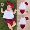 Infant Toddler Clothes Baby Girl Tank Top DressShorts PantsHeadwear Outfit Set