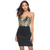 Sexy Strapless Backless Floral Embroidery Bodycon Women Mini Dress
