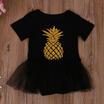 AU Stock Newborn Baby Girls Pineapple Short Sleeve Romper Skirts Dress Jumpsuit