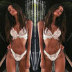 Women Lingerie Lace Babydoll Unpadded Bra G-String Thong Underwear Nightwear Set
