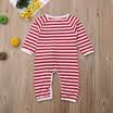 Newborn Baby Girl Boy XMAS Elk Striped Romper Bodysuit Jumpsuit Clothes Outfits