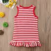Kids Baby Girl Sleeveless Stripes Ruffle Tops Vest Dress Summer Clothes Sundress