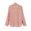 Fashion Women Long Sleeve Casual Striped Cotton Shirt Tops Blouse Elegant Top