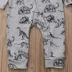 Toddler Infant Baby Boy Dinosaur Cotton Romper Jumpsuit 2Pcs Outfits Clothes Set