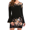 Short Positioning Floral Print Chiffon Dress