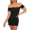 Womens Off Shoulder Bodycon Bandage Party Evening Cocktail Short Mini Dress I