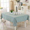 Jingdong supermarket green reed cotton linen tablecloth coffee table cloth large green water 130 180cm