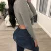 Women Ladies Chiffon Tie Knot Front Long Sleeve Plunge Neck Crop Top UK 6-16