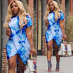 Womens Asymmetric Long Tops Blouse Ladies Summer Beach Dress Plus Size 6-18