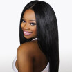 NLW 10A Malaysian virgin human hair Full lace wigs Silk straight Glueless wigs with baby hair for black women