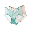 Playboy 3923 Seamless Women&39s Underwear Female Triangle Underwear Transparent Waist Bows Sexy Lace Underwear Female Mint Green Skin 2 Pack XXL