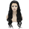 Iwona Synthetic Hair Lace Front Long Wavy Black Wig