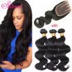 Mink Brazilian Hair 3 Bundles And Closure Body Wave Brazilian Virgin Hair With Lace Closure Brazillian Human Hair Extension