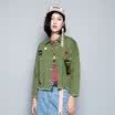 Semir Women&39s Letter Embroidery Embroidery Knitting Jacket Korean 19316080358 Army Green XL