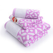 Grace Towel Housewife Teddy Bear Collection Series Cotton Twistless Money Embroidered Towel Three-piece Bath Towel 1 Towel 1 Scarf 1 Purple