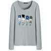 Semir Women&39s round neck cartoon printed cotton long-sleeved T-shirt Korean version of the shirt 19316010906 in the flower gray M