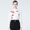 Red Bean IDF Women&39s Wear 2017 Spring New White Print Long Sleeve Shirt FCC6208A 04 Ben White 160 84A