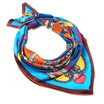 Yimihuasha Yimihuasha Fairview Blue Crown Silk Scarf Womens Silk Shawl Scarf Towel