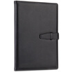 Effective deli 3335 simple buckle leather surface of the notebook notebook 25K 114 pages black