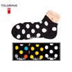 TOLORINIE casual men&39s socks combing cotton soft feeling wave point men&39s boat socks spring&summer thin section of short socks 3 double K7124M0011