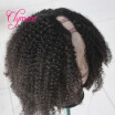 Clyemene Hair Kinky Curly Short Bob U Part Wigs Middle Part Virgin Hair Glueless U Part Brazilian Human Hair Wigs