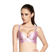Qu Mu no steel wire drawing gathers twist adjustable solid color simple wind underwear Seamless comfortable bra QM7620 pink 75A