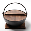 Jingdong supermarket cast taste Jill May 27cm cast iron soup pot Japanese stew pot induction cooker general wood cover section