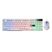 Golden Field Rainbow Valley Mechanical Handpiece Office Home Game Keyboard Mouse Set Colorful Backlit Eating Chicken Keyboard Glue With Breathing Light Eating Chicken Mouse White