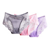 The United States&Ya Ting 3 ladies underwear no trace of light sexy sexy hollow lace comfortable cotton crotch underwear female light gray light pink light purple XL code
