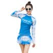 Sanqi SANQI swimsuit ladies conservative students Korea split skirt long-sleeved sports 2016 new thin sunscreen swimwear 17011 blue M code