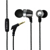 Moonlight Box EP2588 Stereo Earring Headphones Heavy Bass Music Headphones Talking Headphones with Wheat Metal Front Silver