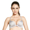 Qu Mu before the buckle no ring to adjust the bra to gather the United States back lace sexy traceless underwear QM7618 gray 80C