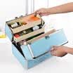 Jin Longxing R8035 double open family medicine box home first aid kit out of the box medicine storage box cosmetics finishing box Tsui green