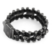 skull Genuine Leather Stainless steel Men Bracelet Wrap Wristband For Men Classic Bracelet Men bracelets for men jewelry