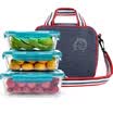 Locklock Heat-Resistant Glass Preserved Box Glass Glass Pack lunch box Three-piece gift package 630 750 1000ML LLG428S919PR