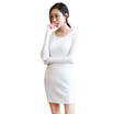 Antarctic Nanjiren sweater women long section of the buttocks dress sleeves long sleeves round neck thin section of the bottom shirt women are white