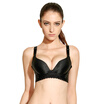 Qu Mu no trace to gather no ring bra comfortable adjustment of pure color full of stars elegant underwear QM7621 black 75C