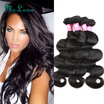 Ms Luna Brazilian Virgin Hair 4 Bundles Brazilian Body Wave 7A Unprocessed Human Hair Brazilian Hair Weave Bundles