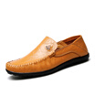 Yee Chi EGCHI Casual Shoes Men Driving Sleeve Lazy Peas Leather Shoes Male 2644 Yellow 41